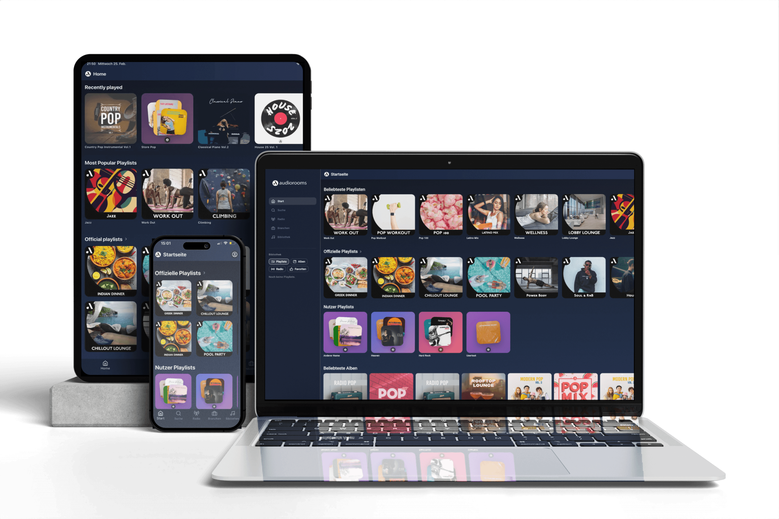 Nouveau design de l'application sur tablette, ordinateur portable et smartphone