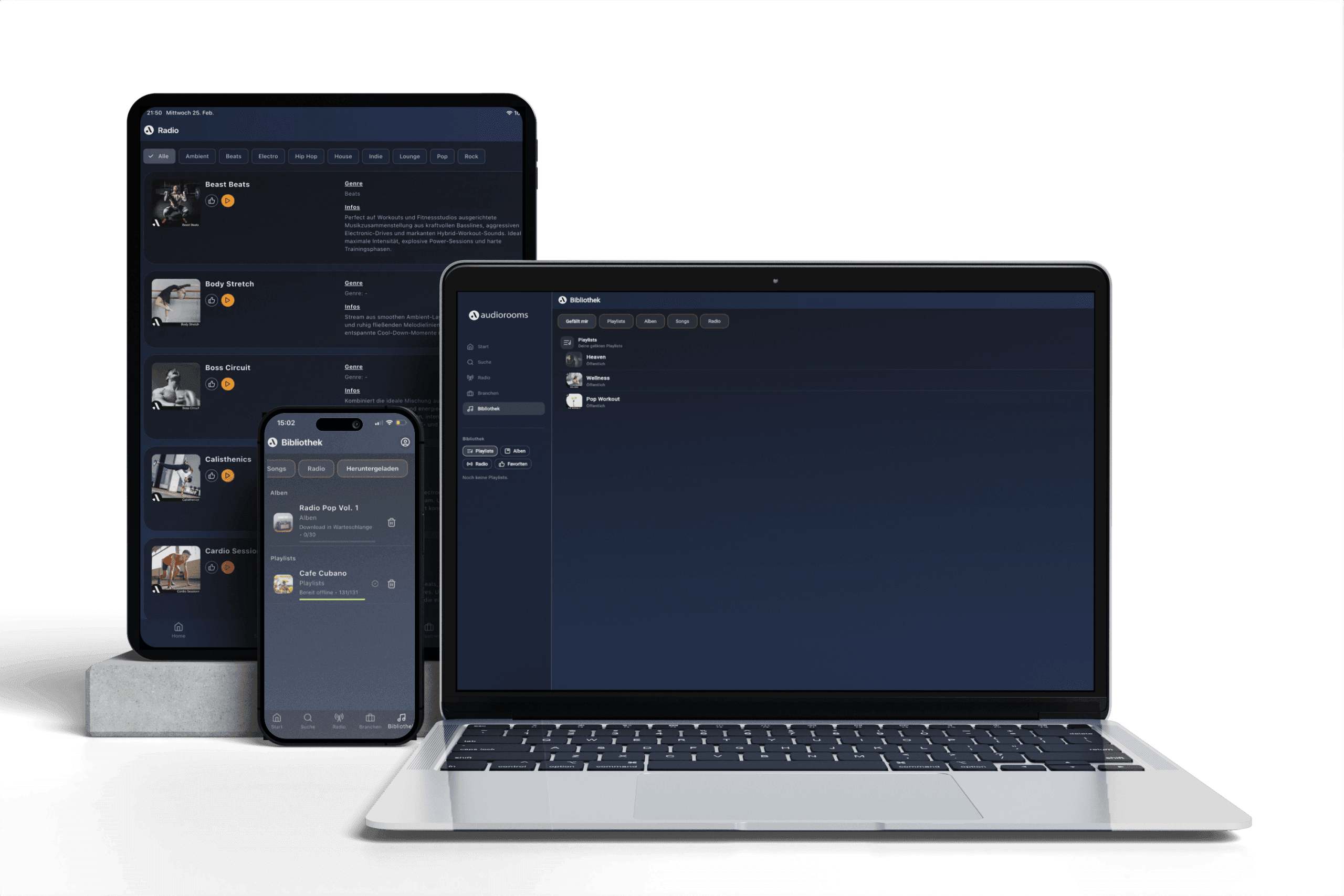 Pilotage du lecteur dans l'application audiorooms
